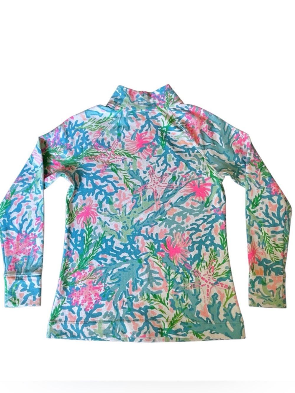 Lilly Pulitzer Sweatshirt Skipper Popover Lovers Coral Half Zip Pullover Small - Picture 3 of 10